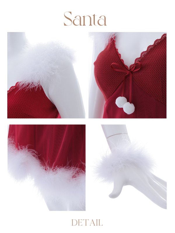 画像20: SALE!【サンタコス 5点セット】【S-Lサイズ/1カラー】ベビードールサンタコスプレ[YMT]