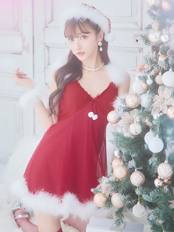 画像3: SALE!【サンタコス 5点セット】【S-Lサイズ/1カラー】ベビードールサンタコスプレ[YMT]