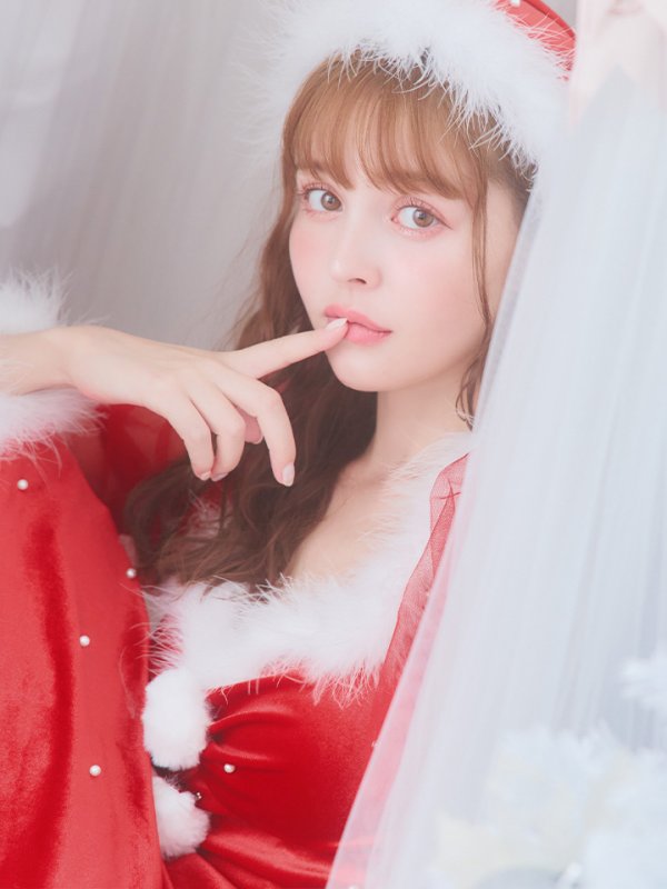 画像13: SALE!【サンタコス 4点セット】【S-Lサイズ/1カラー】ベロアパールフレアスカートサンタコスプレ[YMT]