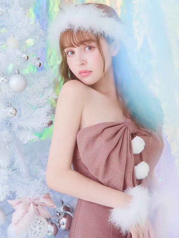 画像19: 【ノベルティ対象】即日発送!【サンタコス4点セット】【S-Lサイズ/1カラー】ワンショルダーリボンラメサンタコスプレ[YMT]