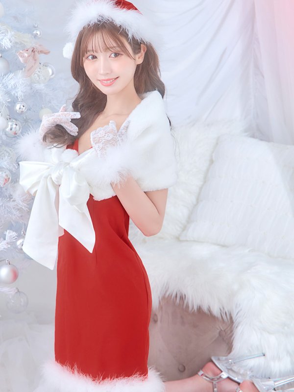 画像8: 【ノベルティ対象】【即日発送！】【サンタコス 5点セット】【S-Lサイズ/2カラー】サテンリボンファーサンタコスプレ[YMT]