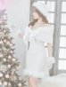 画像7: 【即日発送！】【サンタコス 5点セット】【S-Lサイズ/2カラー】サテンリボンファーサンタコスプレ[YMT]
