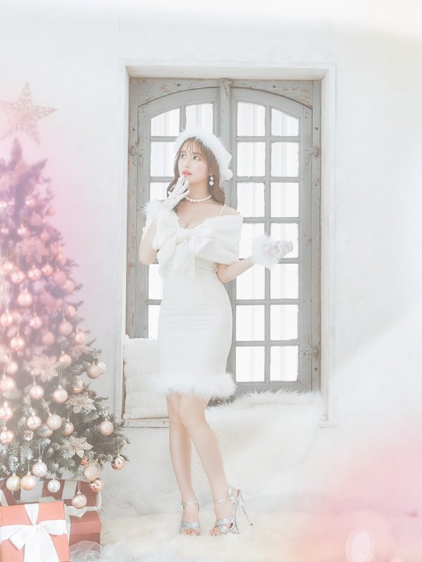 画像10: 【ノベルティ対象】【即日発送！】【サンタコス 5点セット】【S-Lサイズ/2カラー】サテンリボンファーサンタコスプレ[YMT]