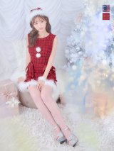 SALE!【サンタコス 4点セット】【S-Lサイズ/2カラー】サイドリボンツイードサンタコスプレ[YMT]