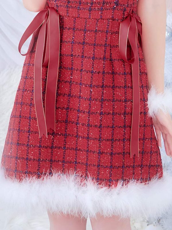 画像17: 【サンタSALE!!】【サンタコス 4点セット】【S-Lサイズ/2カラー】サイドリボンツイードサンタコスプレ[OF04]