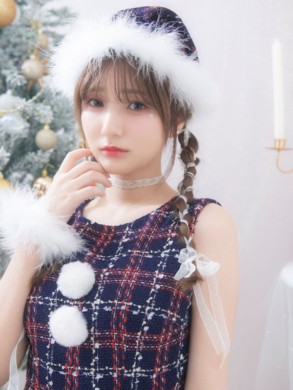 画像5: SALE!【サンタコス 4点セット】【S-Lサイズ/2カラー】サイドリボンツイードサンタコスプレ[OF04]