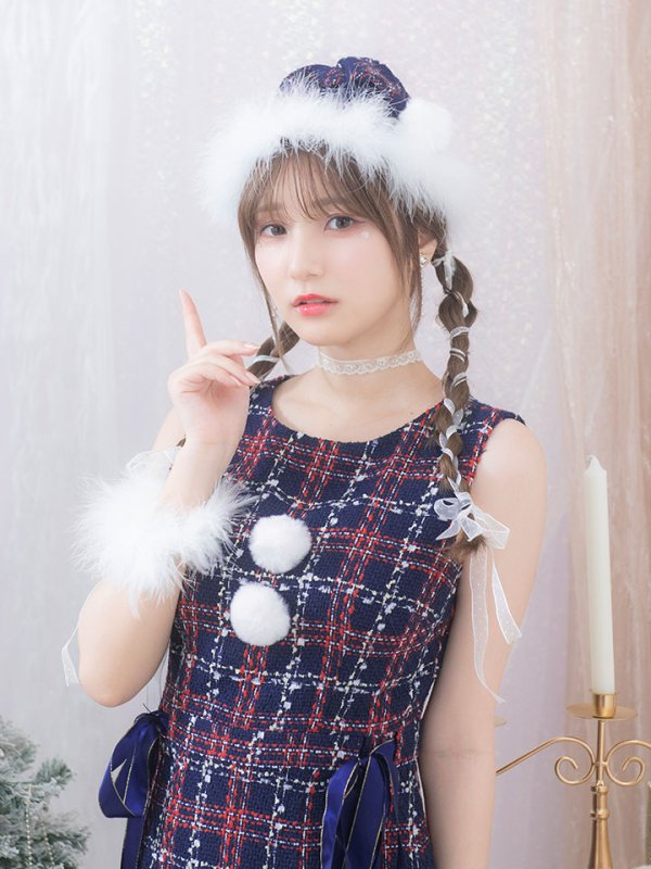 画像11: SALE!【サンタコス 4点セット】【S-Lサイズ/2カラー】サイドリボンツイードサンタコスプレ[OF04]