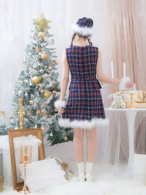 画像13: SALE!【サンタコス 4点セット】【S-Lサイズ/2カラー】サイドリボンツイードサンタコスプレ[OF04]