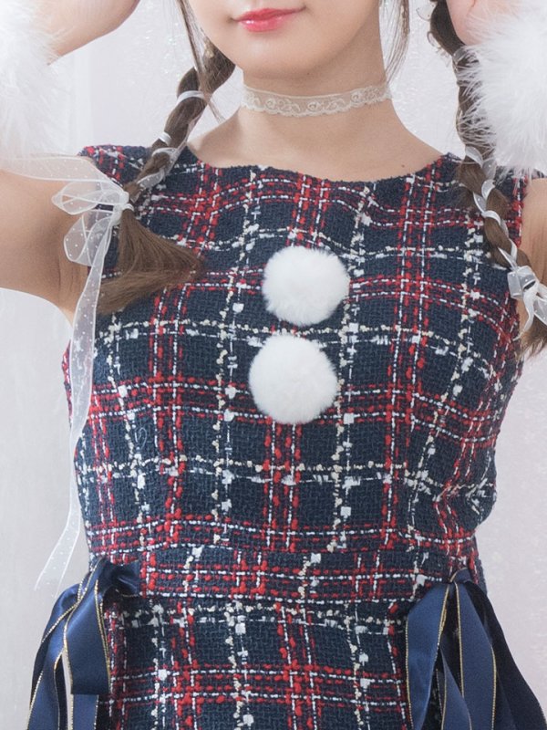 画像14: SALE!【サンタコス 4点セット】【S-Lサイズ/2カラー】サイドリボンツイードサンタコスプレ[OF04]