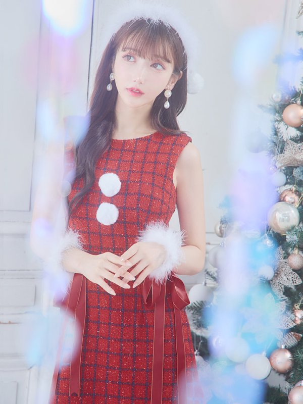 画像35: SALE!【サンタコス 4点セット】【S-Lサイズ/2カラー】サイドリボンツイードサンタコスプレ[YMT]