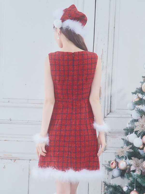 画像36: SALE!【サンタコス 4点セット】【S-Lサイズ/2カラー】サイドリボンツイードサンタコスプレ[YMT]