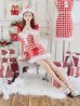 画像14: 【即日発送！】【サンタコス 6点セット】【XS-Lサイズ/1カラー】ショルダーリボン赤チェックタイトサンタ[YMT]