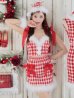 画像3: 【即日発送！】【サンタコス 6点セット】【XS-Lサイズ/1カラー】ショルダーリボン赤チェックタイトサンタ[YMT]
