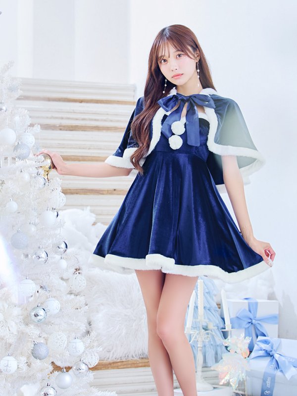 画像17: 【即日発送！】【サンタコス 4点セット】【S-Lサイズ/2カラー】ポンチョ付きフレアサンタコスプレ[OF04]