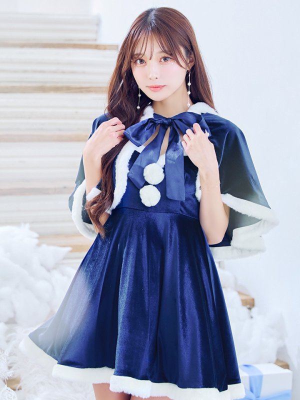 画像19: 【即日発送！】【サンタコス 4点セット】【S-Lサイズ/2カラー】ポンチョ付きフレアサンタコスプレ[OF04]