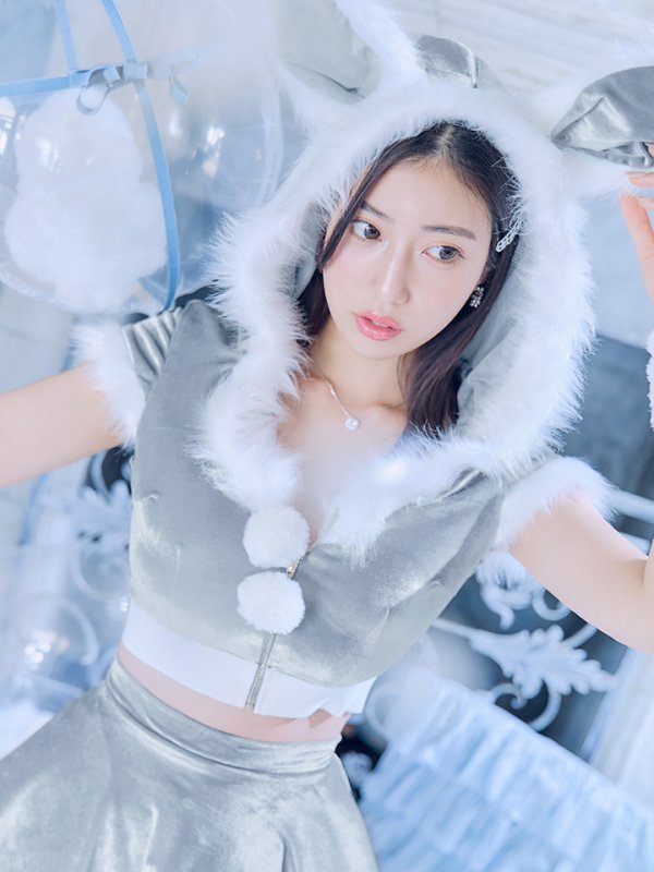 画像1: 【即日発送】【サンタコス 5点セット】【XS-XLサイズ/4カラー】セットアップバニーフレアサンタ[YMT]