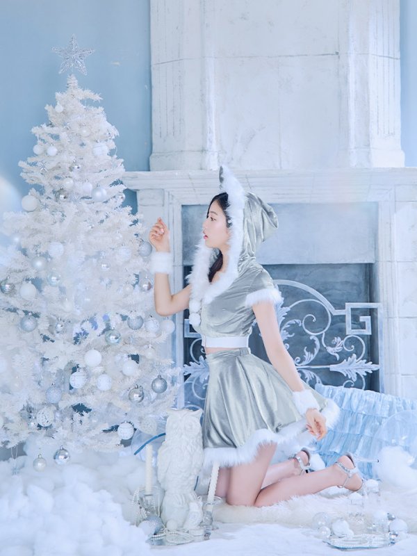 画像14: 【即日発送】【サンタコス 5点セット】【XS-XLサイズ/4カラー】セットアップバニーフレアサンタ[OF03]