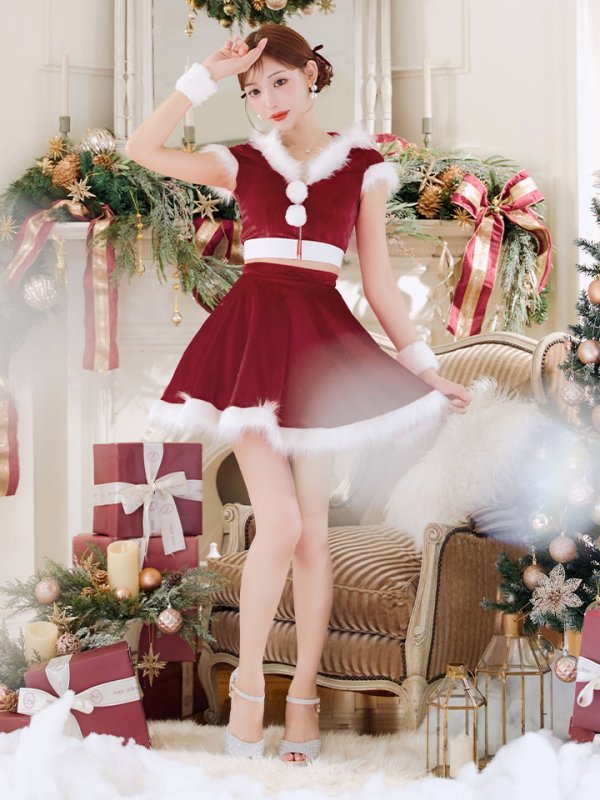 画像29: 【即日発送】【サンタコス 5点セット】【XS-XLサイズ/4カラー】セットアップバニーフレアサンタ[OF03]