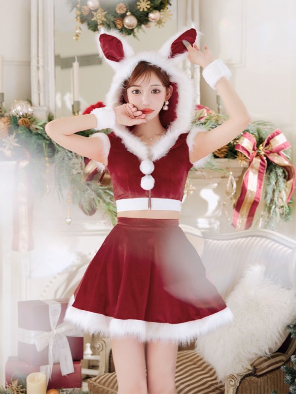 画像26: 【即日発送】【サンタコス 5点セット】【XS-XLサイズ/4カラー】セットアップバニーフレアサンタ[OF03]