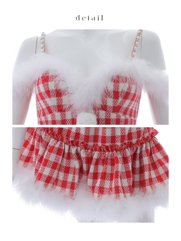 画像32: 【ノベルティ対象】【即日発送！】【サンタコス 5点セット】【XS-XLサイズ/2カラー】ギンガムチェックフレアサンタ[YMT]