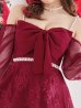 画像20: 【即日発送！】【サンタコス 3点セット】【XS-Lサイズ/2カラー】フロントビッグリボンオフショル袖付きフレアサンタ[YMT]