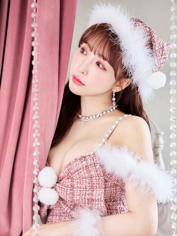 画像17: 【ノベルティ対象】【即日発送！】【サンタコス 5点セット】【XS-XLサイズ/2カラー】フロントリボンセットアップツイードサンタ[YMT]