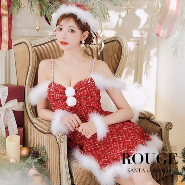 画像30: 【即日発送！】【サンタコス 5点セット】【XS-XLサイズ/2カラー】フロントリボンセットアップツイードサンタ[OF04]