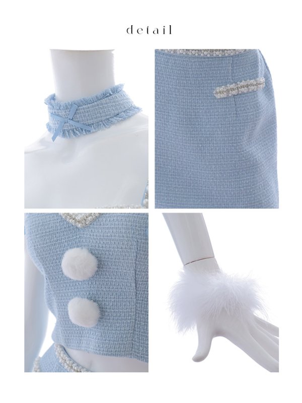 画像20: 【ノベルティ対象】【即日発送！】【サンタコス 5点セット】【XS-Mサイズ/1カラー】セットアップツイードサンタコスプレ[YMT]