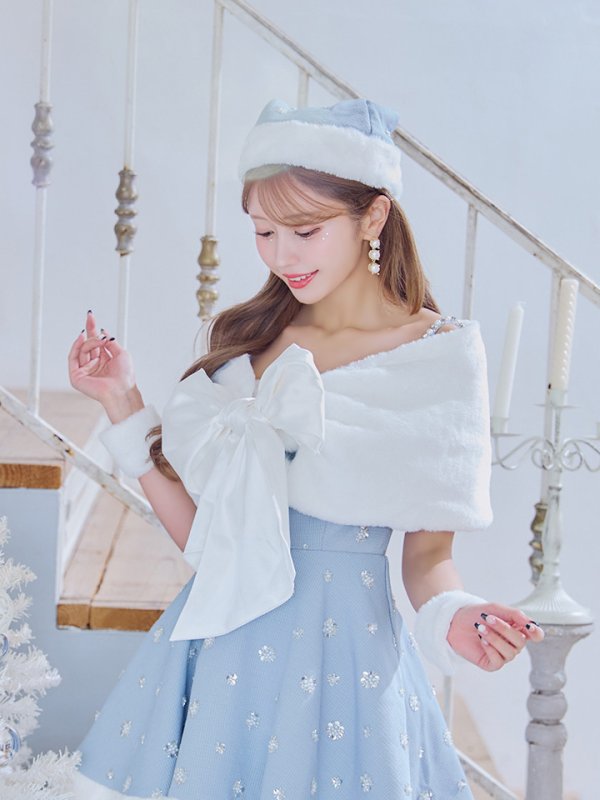 画像19: 【ノベルティ対象】【即日発送！】【サンタコス 5点セット】【XS-XLサイズ/3カラー】ケープ付きフレアサンタコスプレ[YMT]