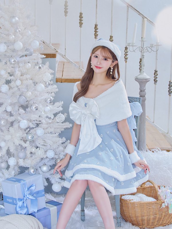 画像22: 【ノベルティ対象】【即日発送！】【サンタコス 5点セット】【XS-XLサイズ/3カラー】ケープ付きフレアサンタコスプレ[YMT]