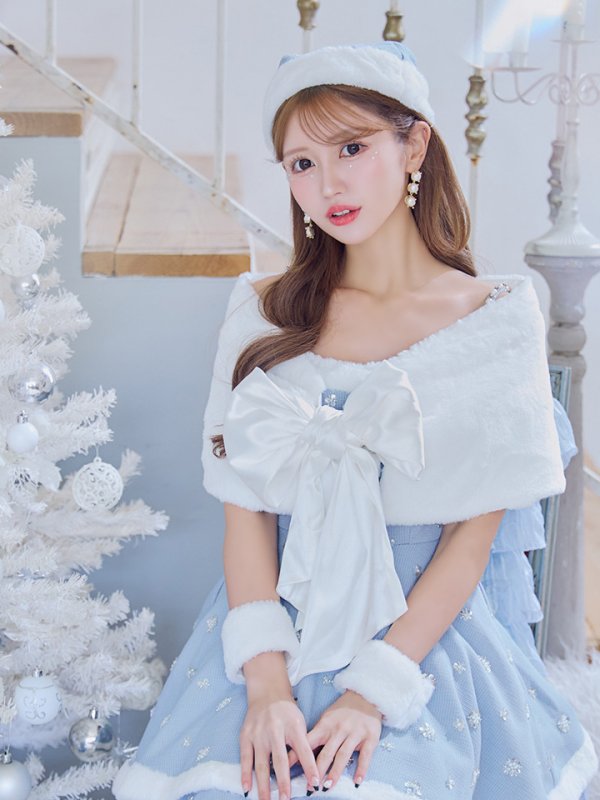 画像24: 【ノベルティ対象】【即日発送！】【サンタコス 5点セット】【XS-XLサイズ/3カラー】ケープ付きフレアサンタコスプレ[YMT]