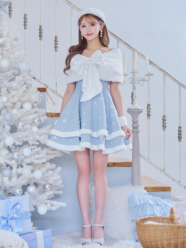 画像12: 【ノベルティ対象】【即日発送！】【サンタコス 5点セット】【XS-XLサイズ/3カラー】ケープ付きフレアサンタコスプレ[YMT]