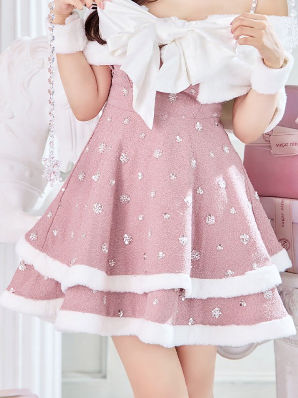 画像16: 【ノベルティ対象】【即日発送！】【サンタコス 5点セット】【XS-XLサイズ/3カラー】ケープ付きフレアサンタコスプレ[YMT]