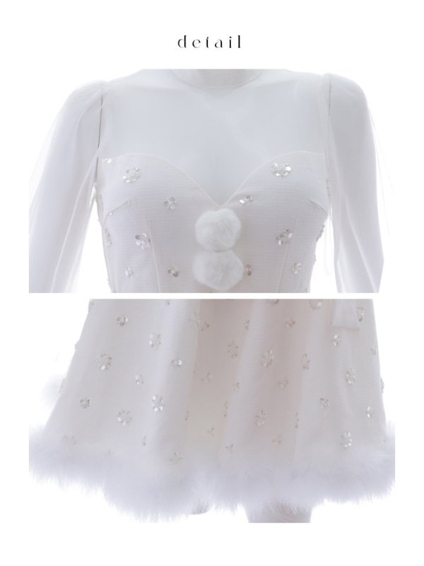 画像36: 【ノベルティ対象】【即日発送！】【サンタコス 4点セット】【XS-XLサイズ/2カラー】チュールロングスリーブハイネックサンタ[YMT]