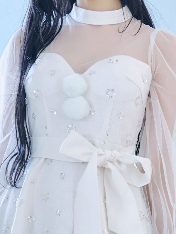 画像38: 【ノベルティ対象】【即日発送！】【サンタコス 4点セット】【XS-XLサイズ/1カラー】チュールロングスリーブハイネックサンタ[YMT]