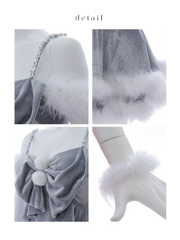 画像42: 【ノベルティ対象】【即日発送！】【サンタコス 4点セット】【XS-Lサイズ/4カラー】フロントビッグリボンオフショルフレアサンタ[YMT]