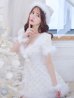 画像1: 【一部予約商品/12月中旬発送予定】【サンタコス 4点セット】【XS-Lサイズ/1カラー】ビジューフレアスカートサンタコスプレ[OF04] (1)