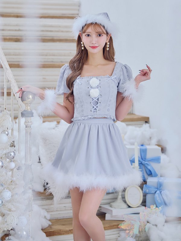 画像27: 【ノベルティ対象】【即日発送！】【サンタコス 5点セット】【S-Lサイズ/1カラー】セットアップリボンサンタコスプレ[OF04]