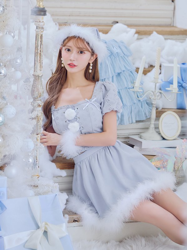 画像22: 【ノベルティ対象】【即日発送！】【サンタコス 5点セット】【S-Lサイズ/1カラー】セットアップリボンサンタコスプレ[OF04]