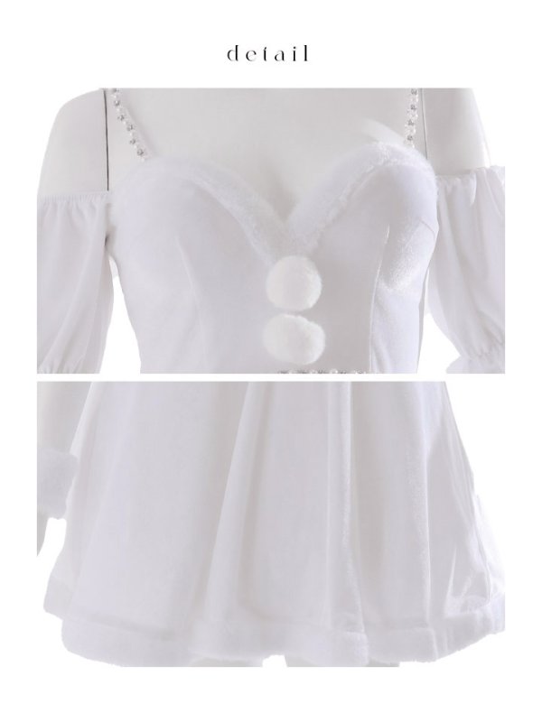 画像19: 【即日発送！】【サンタコス 4点セット】【XS-XLサイズ/1カラー】雪だるまオフショルフレアスカートコスプレ[OF04]