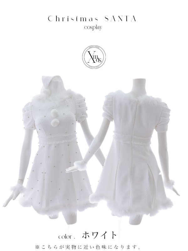 画像43: 【ノベルティ対象】【即日発送！】【サンタコス 4点セット】【XS-XLサイズ/3カラー】ツイードビジュープリーツスカートサンタコスプレ[YMT]