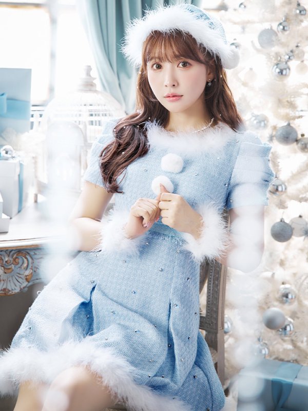 画像25: 【ノベルティ対象】【即日発送！】【サンタコス 4点セット】【XS-XLサイズ/3カラー】ツイードビジュープリーツスカートサンタコスプレ[YMT]