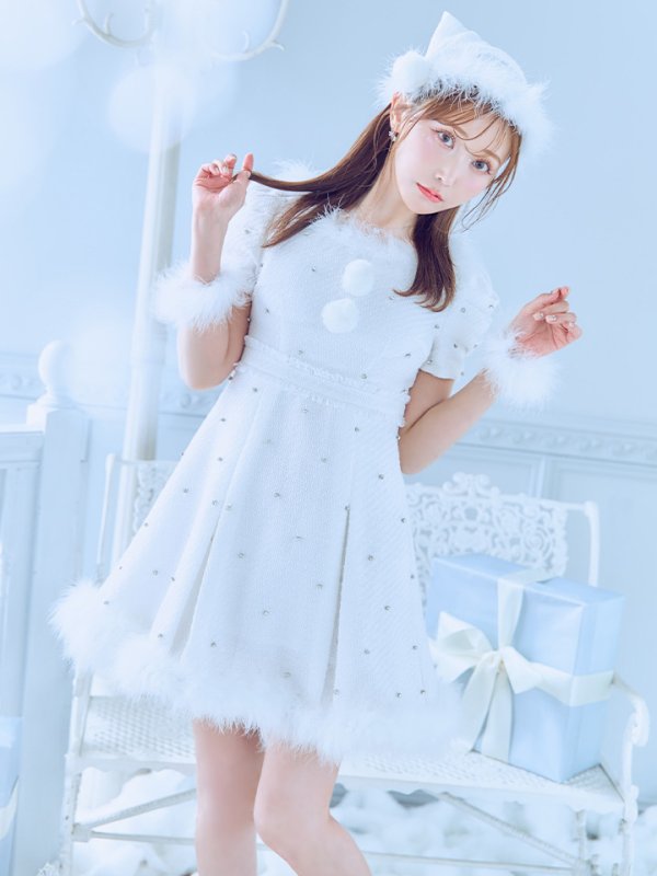 画像38: 【ノベルティ対象】【即日発送！】【サンタコス 4点セット】【XS-XLサイズ/3カラー】ツイードビジュープリーツスカートサンタコスプレ[YMT]