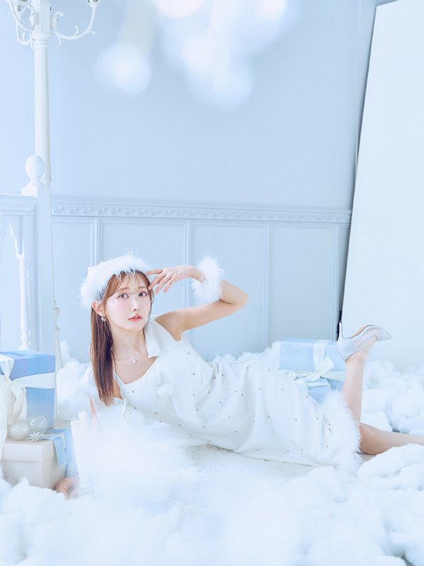 画像14: 【即日発送！】【サンタコス 4点セット】【S-Lサイズ/2カラー】リボンショルダーツイードビジューミディアムサンタコスプレ[OF04]