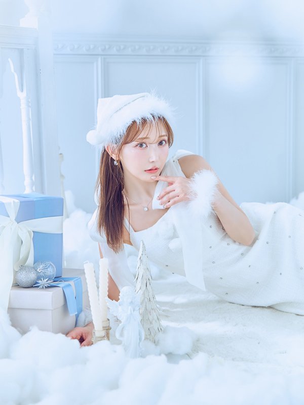 画像39: 【即日発送！】【サンタコス 4点セット】【S-Lサイズ/2カラー】リボンショルダーツイードビジューミディアムサンタコスプレ[OF04]