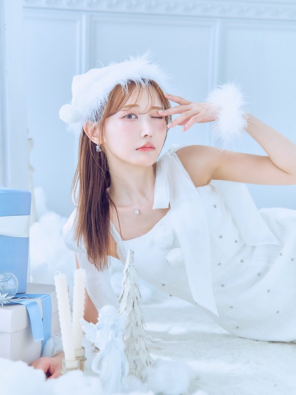 画像23: 【即日発送！】【サンタコス 4点セット】【S-Lサイズ/2カラー】リボンショルダーツイードビジューミディアムサンタコスプレ[OF04]