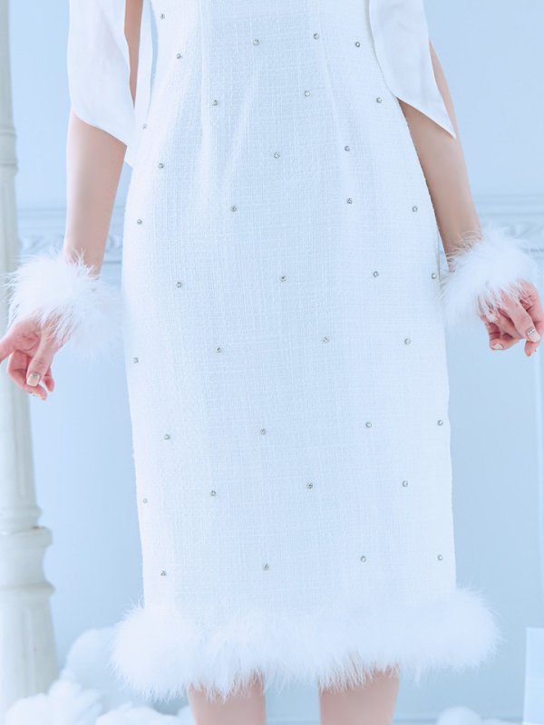 画像38: 【即日発送！】【サンタコス 4点セット】【S-Lサイズ/2カラー】リボンショルダーツイードビジューミディアムサンタコスプレ[OF04]