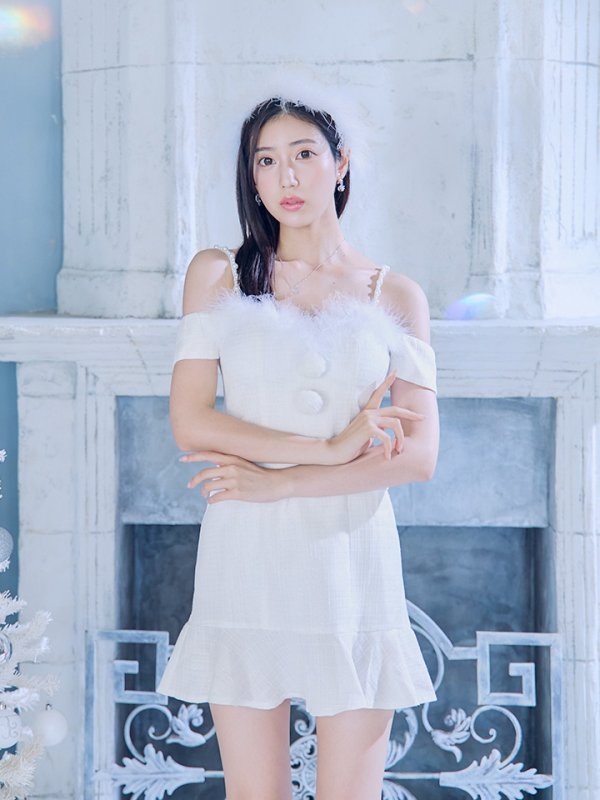 画像12: 【即日発送】【サンタコス 5点セット】【S-Lサイズ/1カラー】ポンチョ付きベアトップマーメイドスカートサンタコスプレ[OF04]