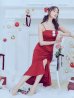 画像3: 【即日発送！】【サンタコス 4点セット】【S-Lサイズ/1カラー】レーストップスミディアムビジューサンタコスプレ[YMT]