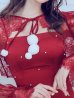 画像9: 【即日発送！】【サンタコス 4点セット】【S-Lサイズ/1カラー】レーストップスミディアムビジューサンタコスプレ[YMT]